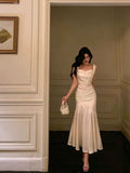 Niulatu Mermaid Square Neckline White Date Night Dress Prom Dresses Birthday Party Outfit SD910