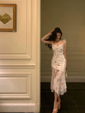 Niulatu A Line Straps Pink Floral Chiffon Prom Dresses Birthday Outfits Evening Gown SD911