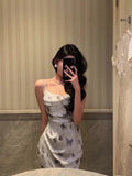 Niulatu Sheath Spaghetti Straps Floral Long Prom Dresses Birthday Outfits Evening Gown SD926