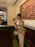 Niulatu Sheath Halter Satin Floral Prom Dresses Birthday Outfits Evening Gown SD930