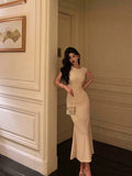 Niulatu Sheath Scoop Neckline Ivory Prom Dresses Birthday Outfits Evening Gown SD932