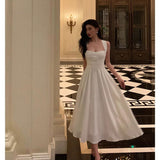 Niulatu A line Square Neckline Ivory Prom Dresses Birthday Outfits Evening Gown SD939