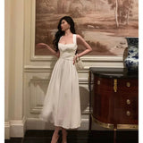 Niulatu A line Square Neckline Ivory Prom Dresses Birthday Outfits Evening Gown SD939