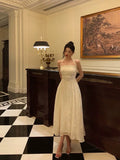 Niulatu A Line Halter White Lace Prom Dresses Birthday Outfits Evening Gown SD945