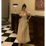Niulatu A Line Off The Shoulder Short Sleeves Floral Prom Dresses Birthday Outfits Evening Gown SD952