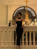 Niulatu Sheath Strapless Black Prom Dresses Birthday Outfits Evening Gown SD957