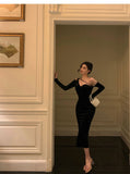 Niulatu Sheath One Shoulder Black Prom Dresses Birthday Outfits Evening Gown SD960