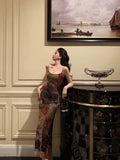 Niulatu Sheath Spaghetti Straps Champagne Floral Prom Dresses Birthday Outfits Evening Gown SD964