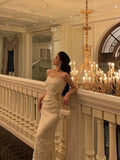 Niulatu Sheath Spaghetti Straps White Prom Dresses Birthday Outfits Evening Gown SD973