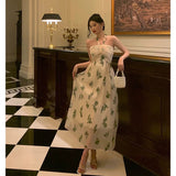 Niulatu A Line Halter Floral Prom Dresses Birthday Outfits Evening Gown SD974