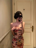 Niulatu Sheath Spaghetti Straps Floral Prom Dresses Birthday Outfits Evening Gown SD983