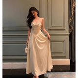 Niulatu A Line Spaghetti Straps Long Prom Dresses Birthday Outfits Evening Gown SD984