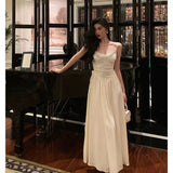 Niulatu A Line Spaghetti Straps Long Prom Dresses Birthday Outfits Evening Gown SD984