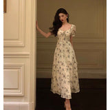 Niulatu A Line Straps Floral Chiffon Ruffles Prom Dresses Birthday Outfits Evening Gown SD986