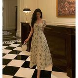 Niulatu A Line Straps Floral Chiffon Ruffles Prom Dresses Birthday Outfits Evening Gown SD986