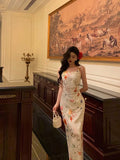 Niulatu Sheath Straps Floral Prom Dresses Birthday Outfits Evening Gown Party Dress SD991