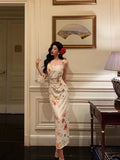 Niulatu Sheath Straps Floral Prom Dresses Birthday Outfits Evening Gown Party Dress SD991