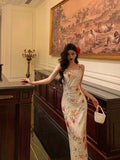 Niulatu Sheath Straps Floral Prom Dresses Birthday Outfits Evening Gown Party Dress SD991