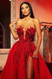 Niulatu Dresses Long Red Glitter Prom Dress HZ0113