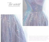 Niulatu Off Shoulder Sequin Tulle Long Prom Dress Purple Formal Evening Dresses HZ1007