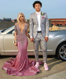Niulatu Mermaid V Neck Prom Dress Charming Evening Gown HZ1007