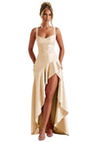Niulatu Ruffles Prom Dresses for Teens Hi-Low Aline Cocktail Dresses for Women HZ1007