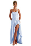Niulatu Ruffles Prom Dresses for Teens Hi-Low Aline Cocktail Dresses for Women HZ1007