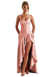 Niulatu Ruffles Prom Dresses for Teens Hi-Low Aline Cocktail Dresses for Women HZ1007