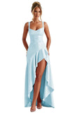 Niulatu Ruffles Prom Dresses for Teens Hi-Low Aline Cocktail Dresses for Women HZ1007