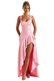 Niulatu Ruffles Prom Dresses for Teens Hi-Low Aline Cocktail Dresses for Women HZ1007