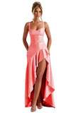 Niulatu Ruffles Prom Dresses for Teens Hi-Low Aline Cocktail Dresses for Women HZ1007
