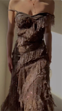 Niulatu Off The Shoulder Chiffon Sequins Evening Dress Formal Prom Dress HZ1007