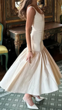 Niulatu Ivory Mermaid Party Dress Long Satin Prom Evening Dress HZ1007