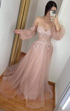 Niulatu Pink Corset Tulle Prom Dress Evening Gown HZ1007