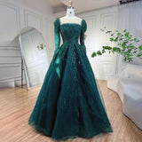 Niulatu Hill Muslim Pink A Line Beaded Luxury Dubai Long Evening Dresses Gowns For Woman Wedding HZ1007