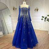 Niulatu Hill Muslim Pink A Line Beaded Luxury Dubai Long Evening Dresses Gowns For Woman Wedding HZ1007
