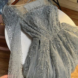 Niulatu Hill Muslim Pink A Line Beaded Luxury Dubai Long Evening Dresses Gowns For Woman Wedding HZ1007