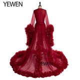 Niulatu Maternity Photography Dresses Organza Ruffle Pregnancy Photo Shoot Dress Long Women Maxi Maternity Gown vestidos HZ1007