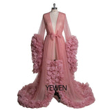 Niulatu Maternity Photography Dresses Organza Ruffle Pregnancy Photo Shoot Dress Long Women Maxi Maternity Gown vestidos HZ1007