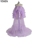 Niulatu Pink Long Maternity Photography Props Dresses Tulle Perspective Pregnancy Mesh Maxi Gown For Pregnant Women Photo HZ1007