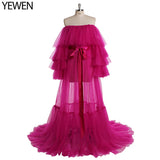 Niulatu Pink Long Maternity Photography Props Dresses Tulle Perspective Pregnancy Mesh Maxi Gown For Pregnant Women Photo HZ1007