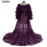Niulatu Pink Long Maternity Photography Props Dresses Tulle Perspective Pregnancy Mesh Maxi Gown For Pregnant Women Photo HZ1007