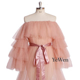 Niulatu Pink Long Maternity Photography Props Dresses Tulle Perspective Pregnancy Mesh Maxi Gown For Pregnant Women Photo HZ1007