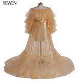 Niulatu Pink Long Maternity Photography Props Dresses Tulle Perspective Pregnancy Mesh Maxi Gown For Pregnant Women Photo HZ1007
