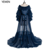 Niulatu Pink Long Maternity Photography Props Dresses Tulle Perspective Pregnancy Mesh Maxi Gown For Pregnant Women Photo HZ1007