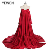 Niulatu Satin Long Shoulderless Pregnancy Woman Baby Shower Maternity Dresses Photoshoot Gown HZ1007