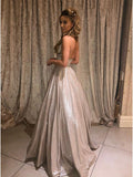 Niulatu Lavender A-line V-neck Spaghetti Straps Prom Dresses, Evening HZ1007