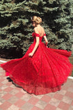 Niulatu A-line Off Shoulder Long Prom Dresses, Evening HZ1007
