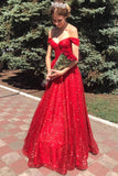 Niulatu A-line Off Shoulder Long Prom Dresses, Evening HZ1007