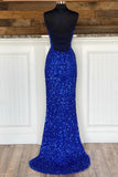 Straps Royal Blue Sequin Mermaid Long Formal HZ0308